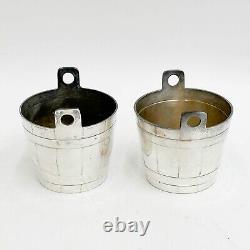 Paire de petits seaux à glace en argent vintage