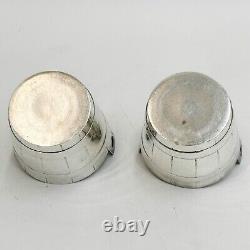 Paire de petits seaux à glace en argent vintage