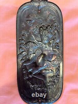 Paire de plaques de porte décoratives anciennes et vintage de style victorien Eastlake récupérées