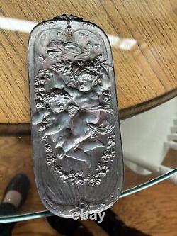 Paire de plaques de porte décoratives anciennes et vintage de style victorien Eastlake récupérées