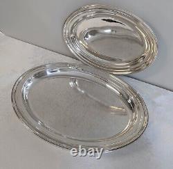 Paire de plateaux ovales TIFFANY & CO en argent plaqué vintage 14 & 18