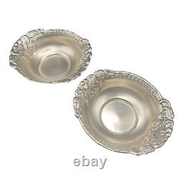 Paire de plats à bonbons en argent estampillé vintage, 80 grammes