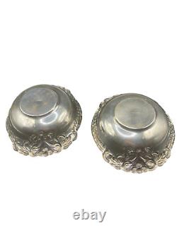 Paire de plats à bonbons en argent estampillé vintage, 80 grammes