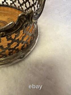 Paire de sous-bouteilles percés vintage en argent plaqué