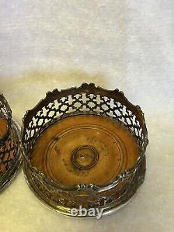Paire de sous-bouteilles percés vintage en argent plaqué