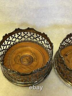 Paire de sous-bouteilles percés vintage en argent plaqué