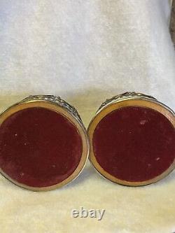 Paire de sous-bouteilles percés vintage en argent plaqué