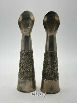 Paire de vases à bouton vintage en argent sterling 925
