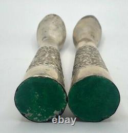 Paire de vases à bouton vintage en argent sterling 925