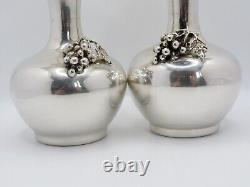 Paire de vases indonésiens Yogya en argent massif 900 vintage du milieu du 20ème siècle marqués