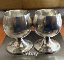 Paire de verres à shot en argent sterling authentiques vintage de Tiffany Co 22595