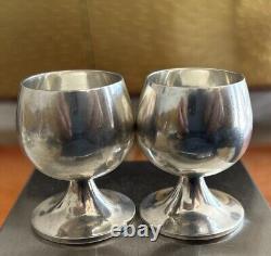 Paire de verres à shot en argent sterling authentiques vintage de Tiffany Co 22595