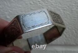 Paire de vieux anneaux de serviette en argent sterling h/m 1925 Chester
