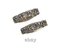 Paire de vintage Brodrene Mylius Tele 830s anneaux de serviette en argent sterling