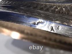 Paire de vintage rare plat à bonbons fait main gravé à la main en argent massif 84 716,97 grammes