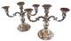 Paire Vintage De 9 Chandeliers En Argent à Trois Bras. 835