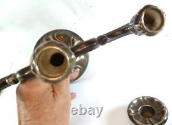 Paire vintage de 9 chandeliers en argent à trois bras. 835