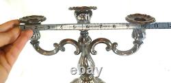 Paire vintage de 9 chandeliers en argent à trois bras. 835
