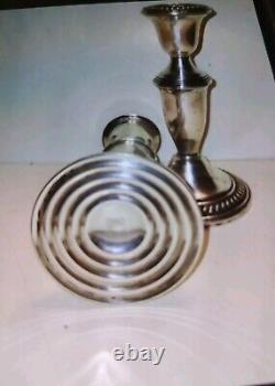 Paire vintage de bougeoirs Empire Silver Company en argent sterling .925