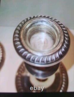 Paire vintage de bougeoirs Empire Silver Company en argent sterling .925
