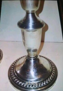 Paire vintage de bougeoirs Empire Silver Company en argent sterling .925