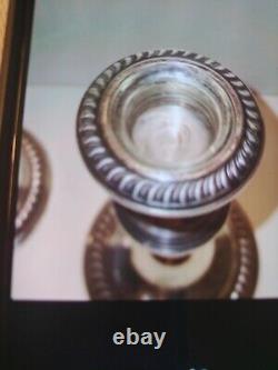 Paire vintage de bougeoirs Empire Silver Company en argent sterling .925