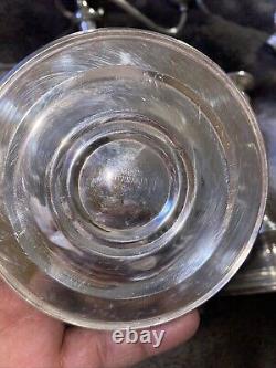 Paire vintage de bougeoirs en argent plaqué Gorham ternis #YC3030 à trois lumières