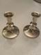 Paire Vintage De Bougeoirs En Argent Sterling Pondérés B&m 296