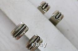 Paire vintage de bracelets manchette en argent sterling indien 925 du sud-ouest 6.25