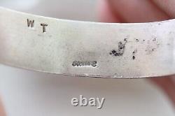 Paire vintage de bracelets manchette en argent sterling indien 925 du sud-ouest 6.25