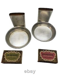 Paire vintage de petits cendriers en argent sterling avec porte-allumettes intégré