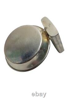 Paire vintage de petits cendriers en argent sterling avec porte-allumettes intégré