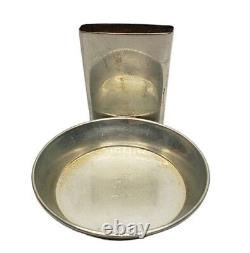 Paire vintage de petits cendriers en argent sterling avec porte-allumettes intégré
