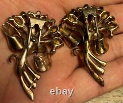 Paire vintage de pinces rétro Corocraft en argent sterling des années 1940 2 Longues