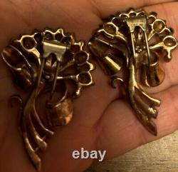 Paire vintage de pinces rétro Corocraft en argent sterling des années 1940 2 Longues