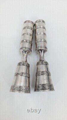 Paire vintage de porte-bougies / chandeliers argentés Dansk avec poids, Quistgaard.