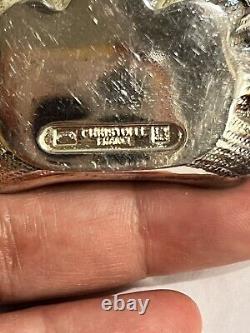 Paire vintage de porte-couteaux/baguette en argent plaqué coquille Christofle dans la boîte France