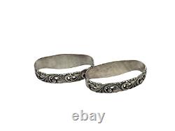 Paire vintage de serviettes en argent sterling Brodrene Mylius Tele 830s