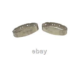 Paire vintage de serviettes en argent sterling Brodrene Mylius Tele 830s
