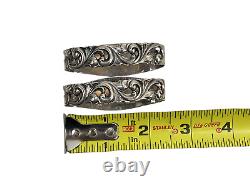 Paire vintage de serviettes en argent sterling Brodrene Mylius Tele 830s