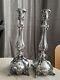 Paires De Bougeoirs Vintage 2 En Argent Sterling 13 26,2 Oz Ornés