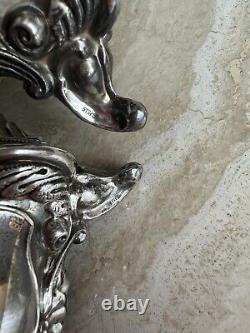 Paires de bougeoirs vintage 2 en argent sterling 13 26,2 oz ornés