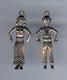 Paires De Pendentifs En Argent Sterling Vintage Représentant Des Figures D'homme Et De Femme Mapuche