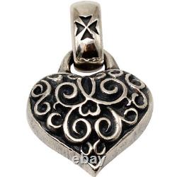 Pendentif d'amour en argent sterling fait main, vintage, sculpté, pour couple punk motard