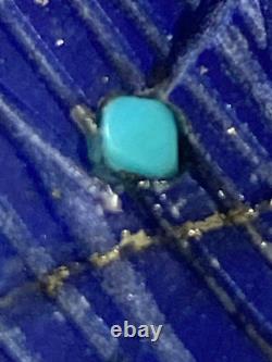 Pendentifs vintage Quandelacy Comosona Zuni, Deux, Jeune Fille du Maïs, Lapis, Turquoise, Cadeau