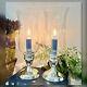 Porte-bougies En Argent Sterling Duchin Verre Vintage Ouragan Gravé Floral 2