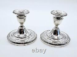 Porte-bougies en argent sterling Mueck-Carey Pr (2) lestés vintage 4-1/4