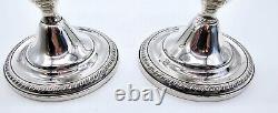 Porte-bougies en argent sterling Mueck-Carey Pr (2) lestés vintage 4-1/4