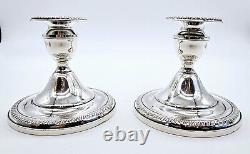 Porte-bougies en argent sterling Mueck-Carey Pr (2) lestés vintage 4-1/4