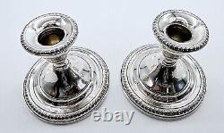 Porte-bougies en argent sterling Mueck-Carey Pr (2) lestés vintage 4-1/4